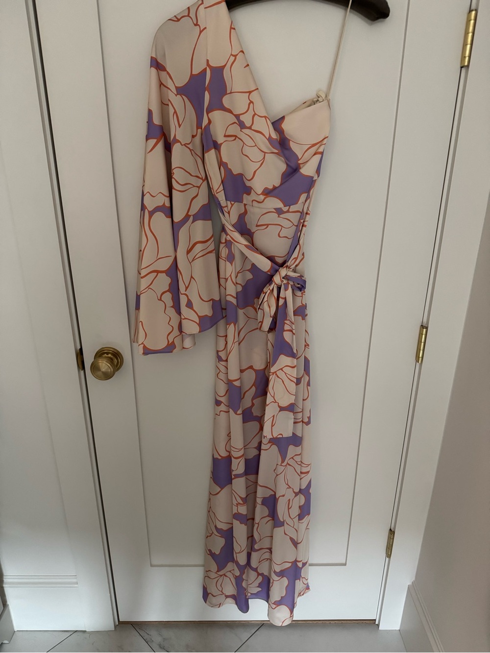 Alexis Leonette Lavender and Cream Floral Maxi Dress